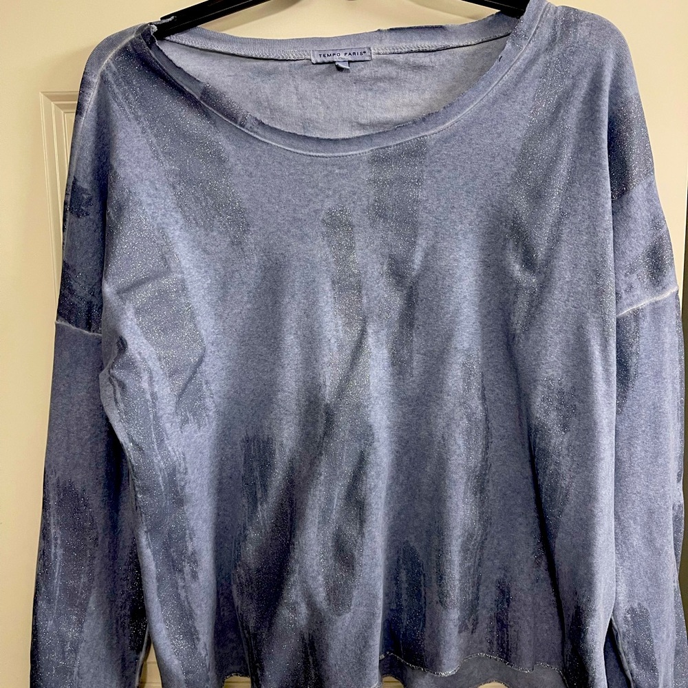 Blue and silver sparkle sweatshirt size M/L